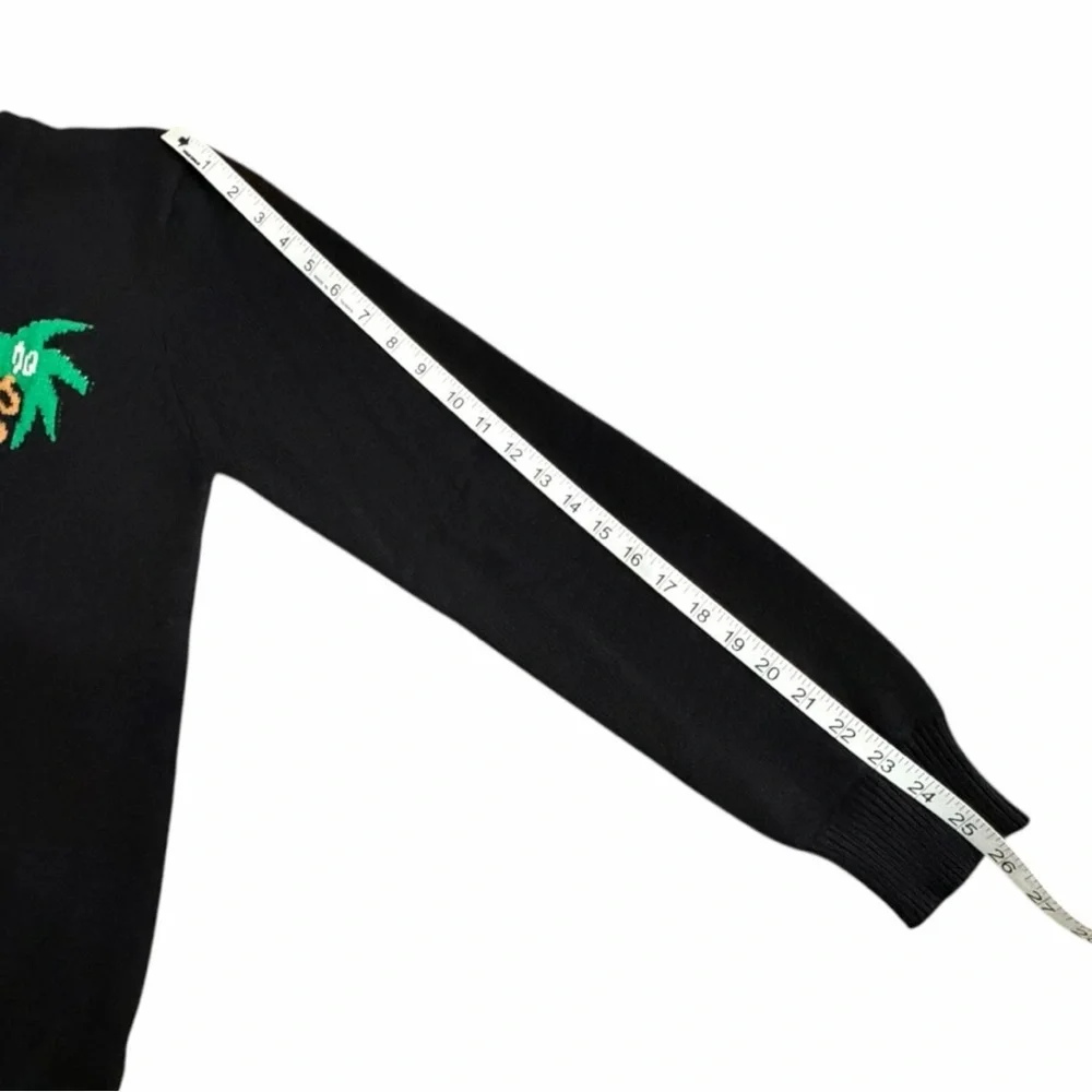 Palm Angels Black Palm Tree Chenille Patch Knit Sweater Sz XL Excellent (Unisex)